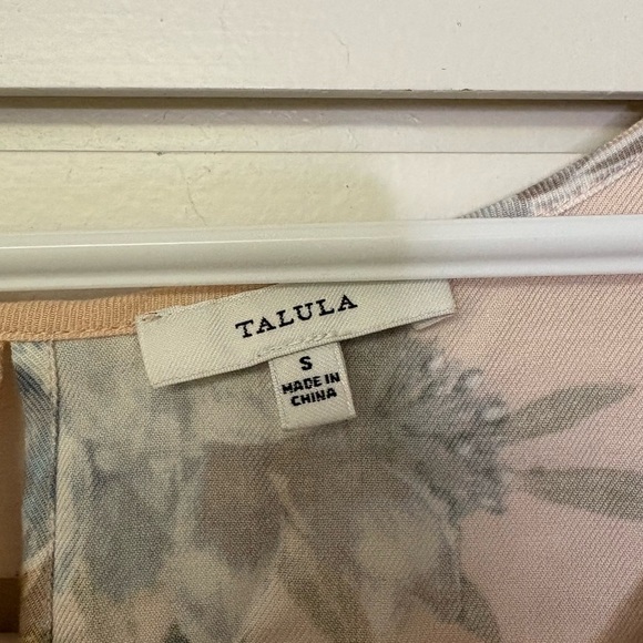 Aritzia Talula Womens Small Bayberry Blush Pink Floral Babydoll Mini Dress Rayon - Picture 2 of 9